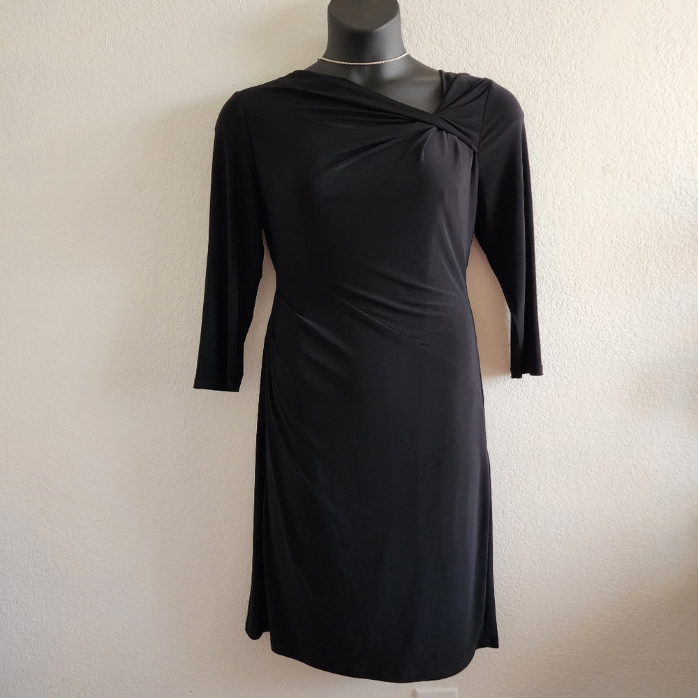 Adrianna Papell Black Long Sleeve Dress Size Large